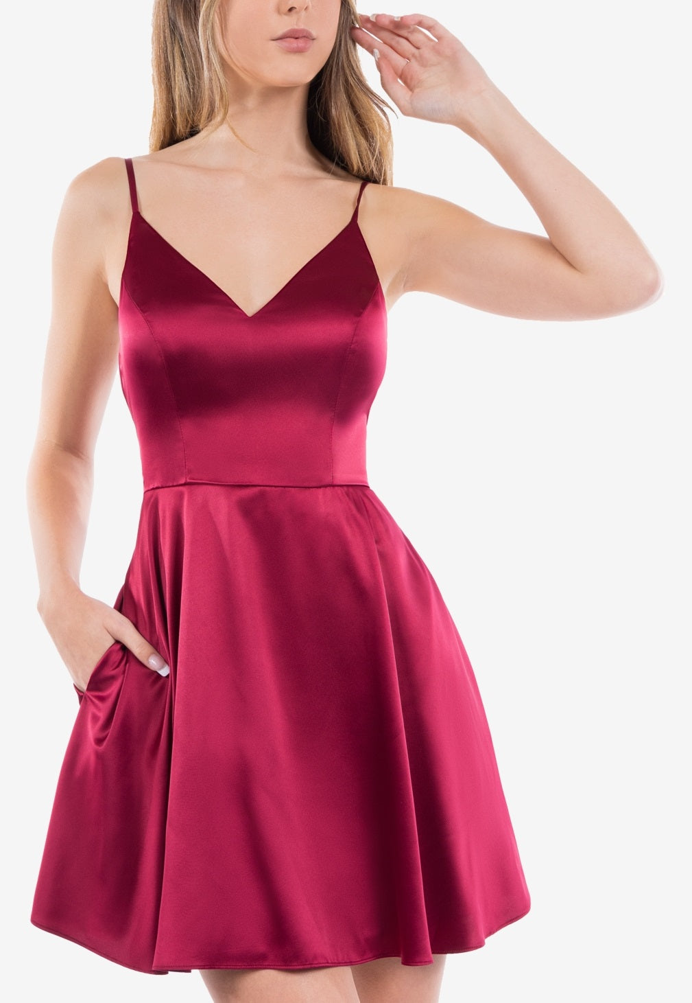 B Darlin Junior's Satin Fit & Flare Dress Red Size 5-6