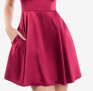 B Darlin Junior's Satin Fit & Flare Dress Red Size 5-6