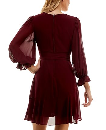 B Darlin Junior's Asymmetrical-Ruffle A-Line Dress Red Size 11-12