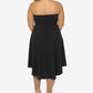 B Darlin Women's Strapless Knee Length Evening Hi-Lo Dress Black Size 18W