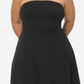 B Darlin Women's Strapless Knee Length Evening Hi-Lo Dress Black Size 18W