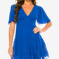 B Darlin Junior's V Neck Ruffled Dress Blue Size 15-16