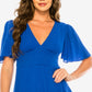 B Darlin Junior's V Neck Ruffled Dress Blue Size 15-16
