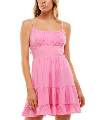 B Darlin Junior's Emma Tiered Dress Pink Size 9-10