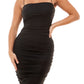 B Darlin Women's Mesh Ruched Tube Dress Black Size Large