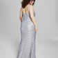 B Darlin Junior's Sequined Bungee Strap Gown Gray Size 9/10