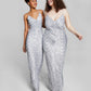 B Darlin Junior's Sequined Bungee Strap Gown Gray Size 9/10