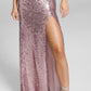 B Darlin Women's Sequined Open Back Evening Dress Pink Size 13-14