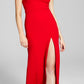 B Darlin Women's Cut Out One Shoulder Evening Dress Red Size 17-18
