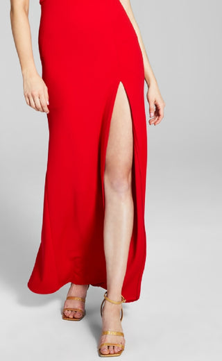 B Darlin Women's Cut Out One Shoulder Evening Dress Red Size 17-18