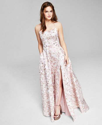 B Darlin Junior's Scoop Neck Jacquard Ball Gown White Size 11-12