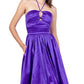 B Darlin Junior's Halter Tie Taffeta Gown Purple Size 56