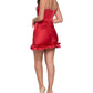 B Darlin Junior's Ruffled Hem Mini Dress Red Size 5-6