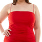 B Darlin Women's Bungee Strap Square Neck Bodycon Dress Red Size 24