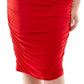 B Darlin Women's Bungee Strap Square Neck Bodycon Dress Red Size 24