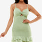 B Darlin Junior's Keyhole Smocked Dress Green Size 15-16