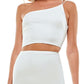 B Darlin Junior's Two Piece One Shoulder Bodycon Midi Dress White Size 14