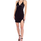 B Darlin Junior's V Neck Mixed Media Racerback Dress Black Size 7-8