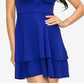 B Darlin Junior's Plunge Neck Tiered Dress Blue Size 5-6