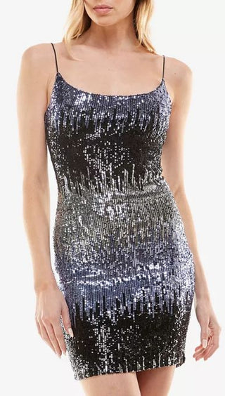 B Darlin Junior's Ombre Sequin Dress Gray Size 9-10