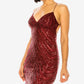 B Darlin Junior's V Neck Sequin Bodycon Dress Red Size 9/10