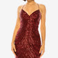 B Darlin Junior's V Neck Sequin Bodycon Dress Red Size 9/10