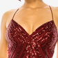 B Darlin Junior's V Neck Sequin Bodycon Dress Red Size 9/10