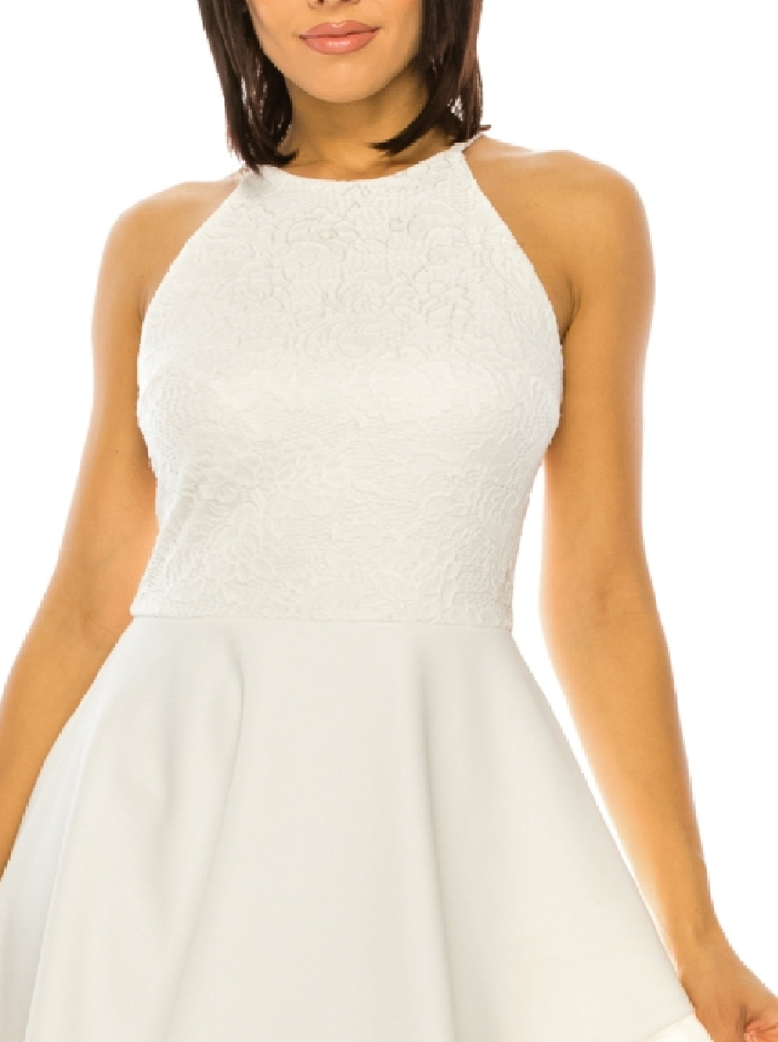 B Darlin Women's Lace Top Skater Dress White Size 7-8