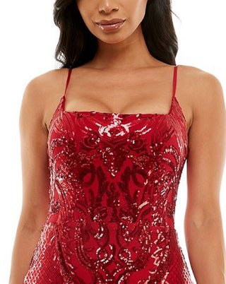 B Darlin Junior's Spaghetti Strap Square Neck Bodycon Dress Red Size 56