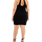 B Darlin Women's Mock Neck A Line Dress Black Size 14