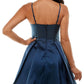 B Darlin Women's Corset Seamed Mini Fit & Flare Dress Blue Size 12