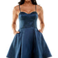 B Darlin Junior's Satin A Line Corset Dress Blue Size 16