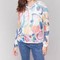 Charlie B - Printed Fishnet Crochet Hooded Sweater