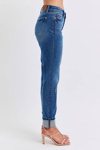 Judy Blue - Mid-rise Boyfriend Jeans With Cuff