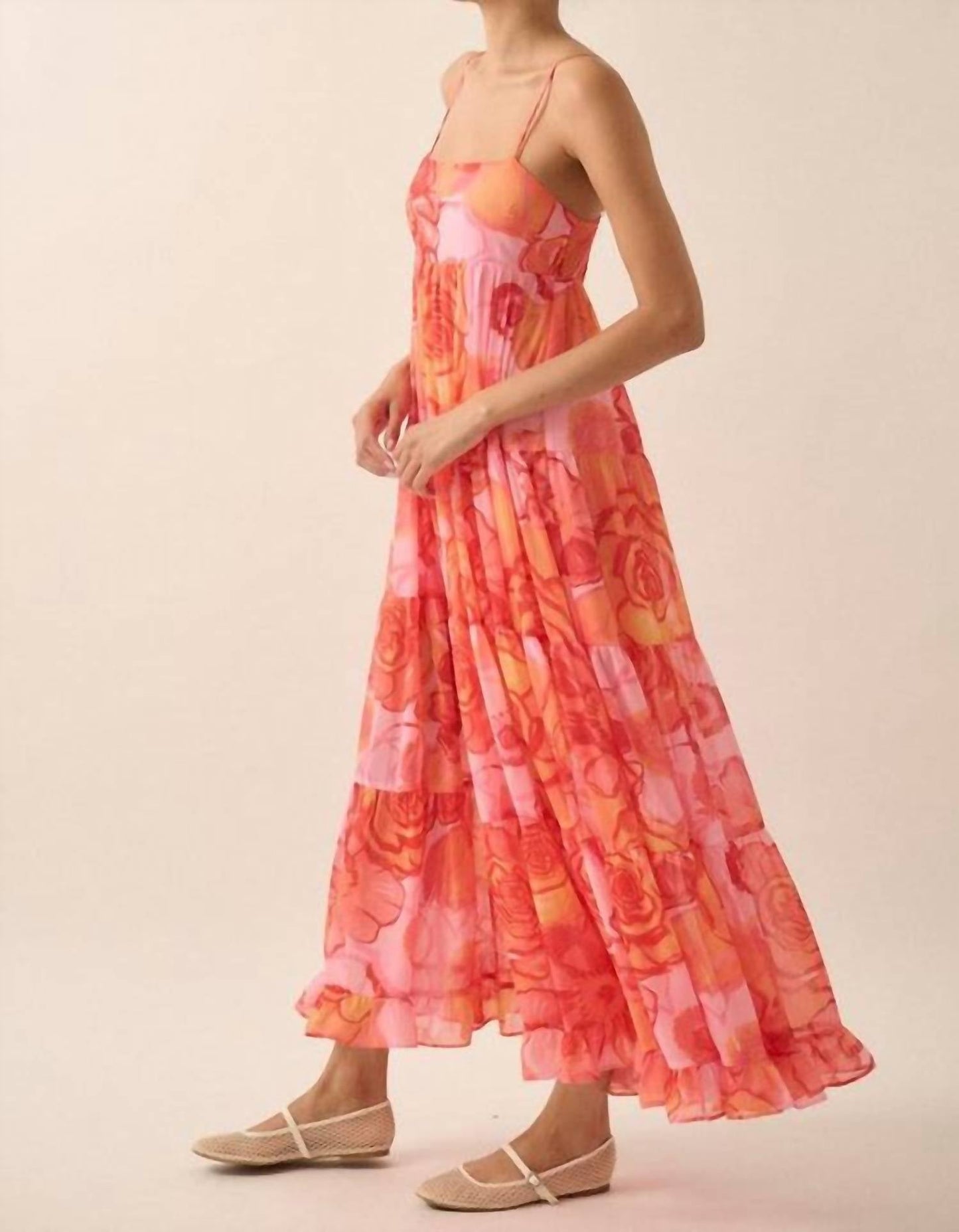 Promesa - Blooming Bliss Floral Chiffon Tiered Maxi Dress