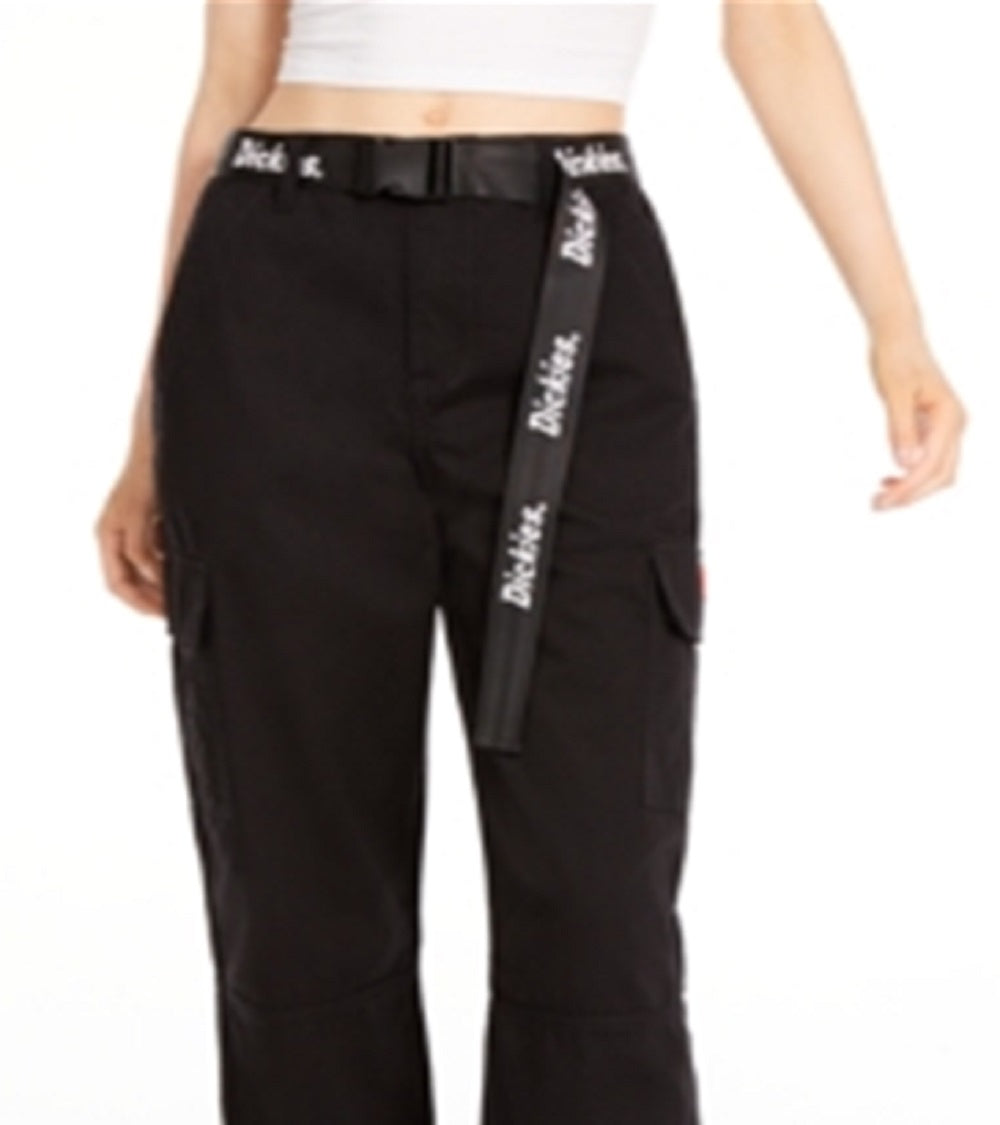 Dickies Women's Belted Crop Utility Cargo Pants Black Size 11