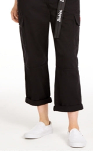 Dickies Women's Belted Crop Utility Cargo Pants Black Size 11