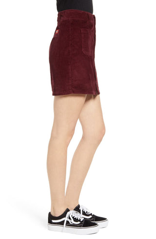Dickies Women's Patch Pocket Corduroy Miniskirt Red Size 7