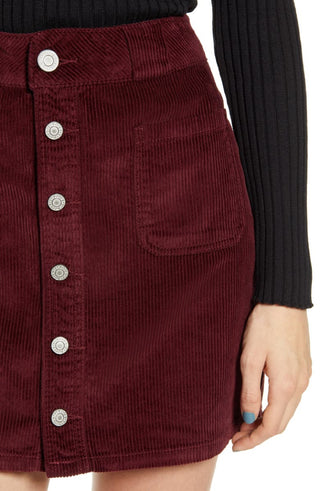 Dickies Women's Patch Pocket Corduroy Miniskirt Red Size 7