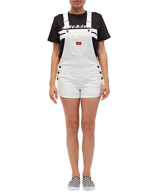 Dickies Women's Cuffed Overalls White Size X-Small