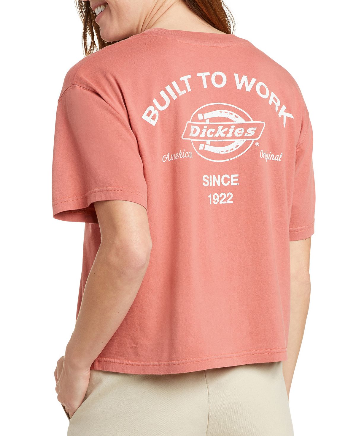 Dickies Junior's Cotton Logo Graphic Crop T-Shirt Terracota  Size Small