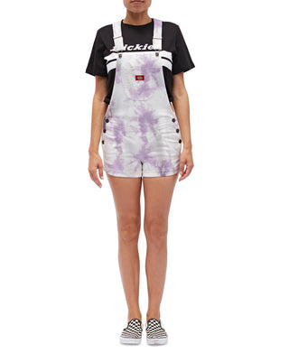 Dickies Junior's Tie Dyed Short Overalls Purple Size Medium