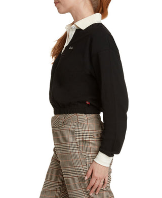 Dickies Women's Cotton Elastic Hem Polo Shirt Black Size Small