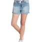 Dickies Women's High Rise Cuffed Denim Shorts Blue Size 3