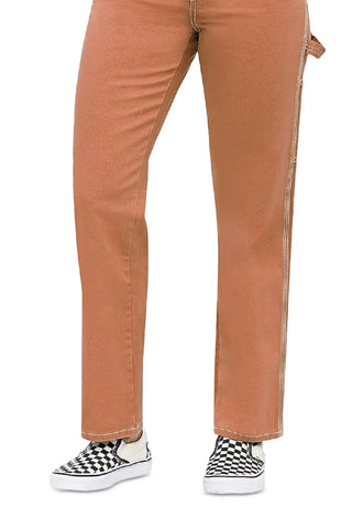 Dickies Women's Pocketed Zippered Carpenter High Rise Straight leg Pants Brown Size 13-31