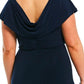 Alex Evenings - Matte Jersey Pleated Embellished Side Detail Long Gown