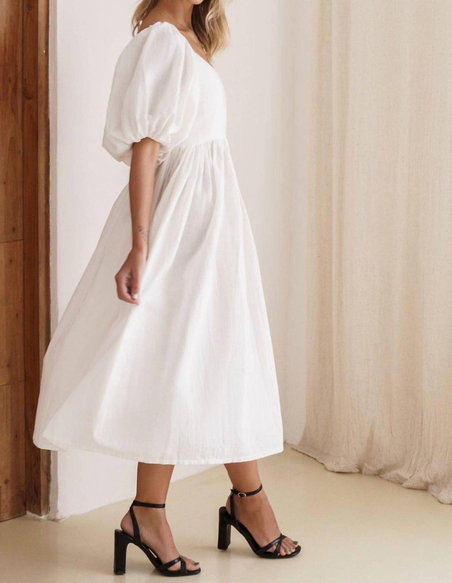 Bali Elf - Cherie Puff Sleeve Midi Dress