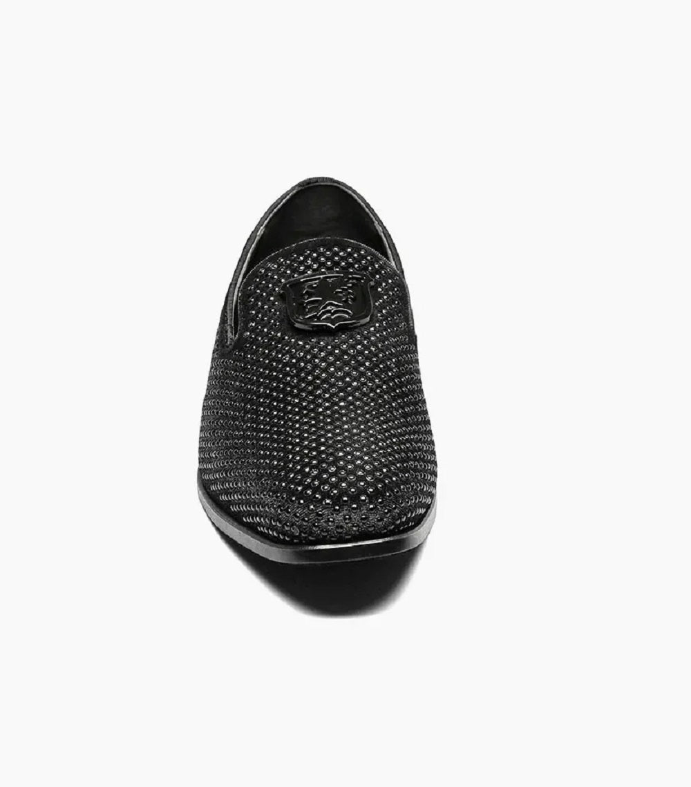 Stacy Adams Men's Swagger Studded Ornament Slip On Shoes Black Size 12 M