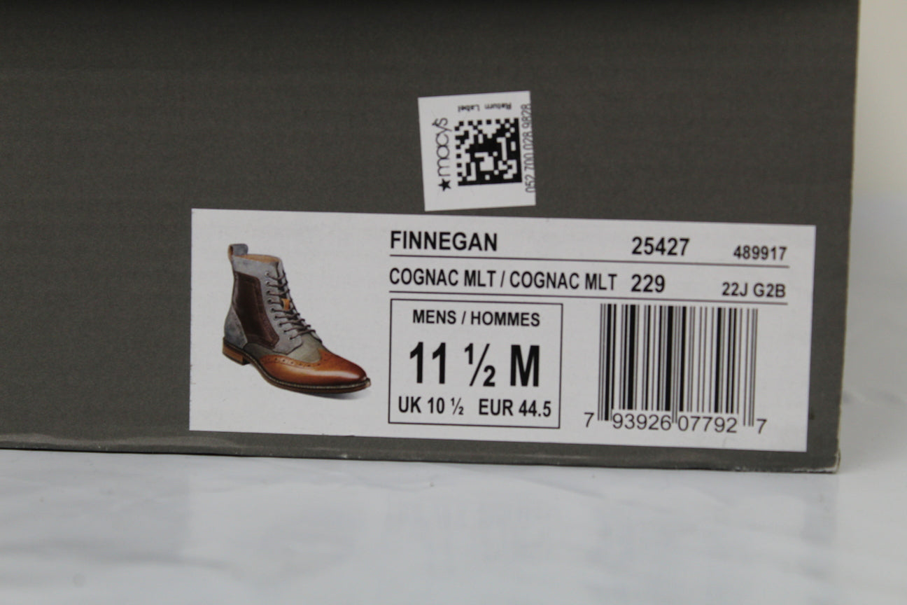 Stacy Adams Men's Finnegan Wingtip Lace Up Boots Brown Size 11.5 M