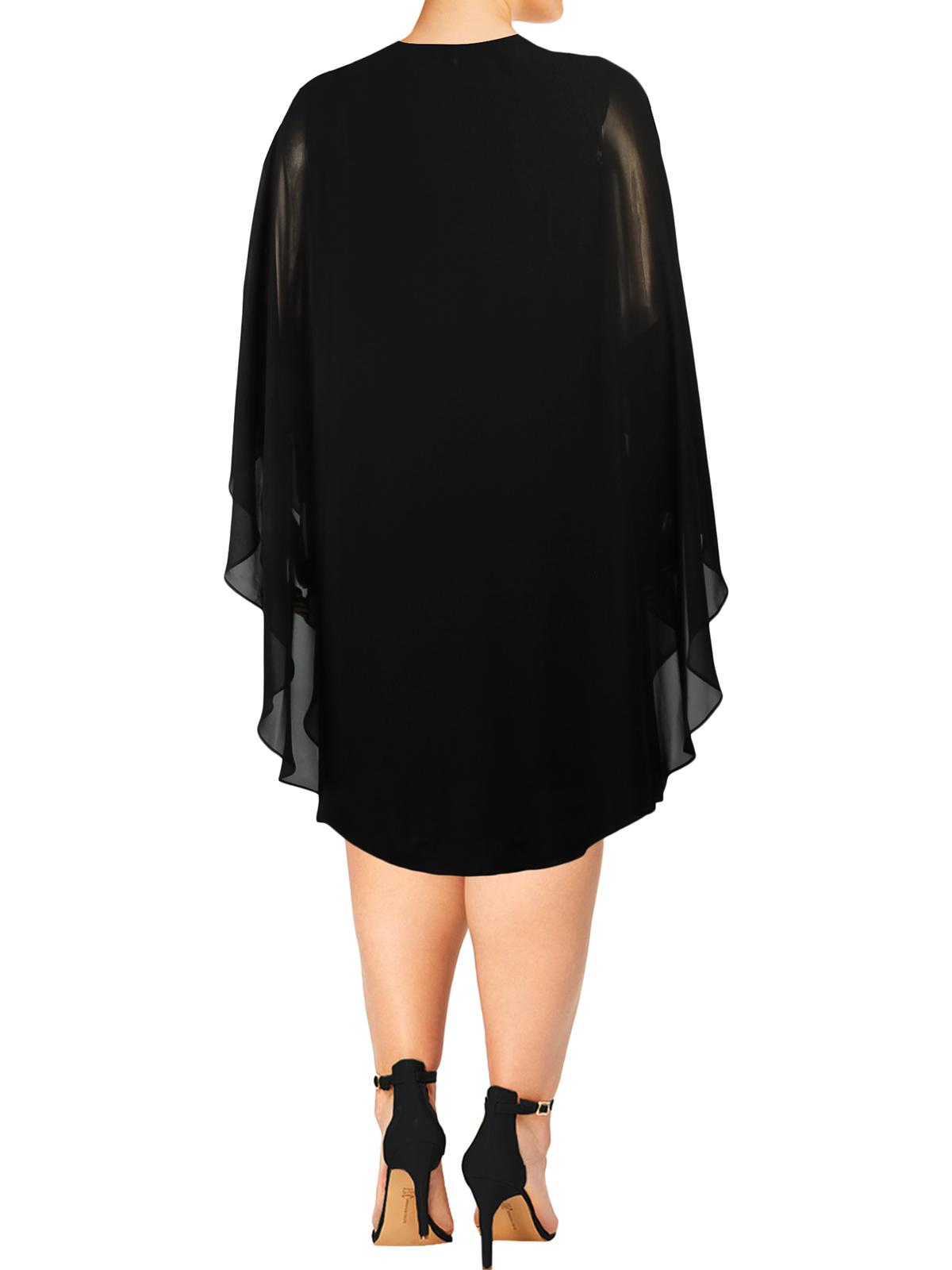 SL Fashions Women's Sheer Evening Top Black Size 16W